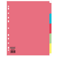 A4 Extra Wide 5-Part File Dividers Assorted Colours