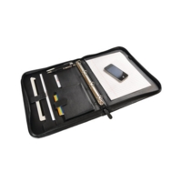 Folio Leather Look Zipped Case Black