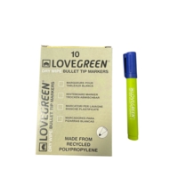 LoveGreen LGK40-03 Recycled Dry Wipe Pens Blue Box of 10