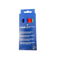 Permanent Chisel Tip Assorted Markers Box of 4