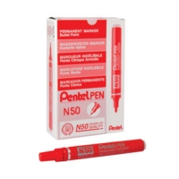 Pentel N50 Bullet Tip Red Markers Pack of 12