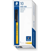 Staedtler Stick Ballpens Fine Black Ink Box of 10