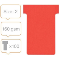 Nobo T-Cards A50 Size 2 Red Pack of 100