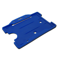 Rigid Plastic ID Card Holder Portrait & Landscape BLUE