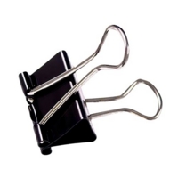 Foldback Binder Clips 25mm Black Box of 10